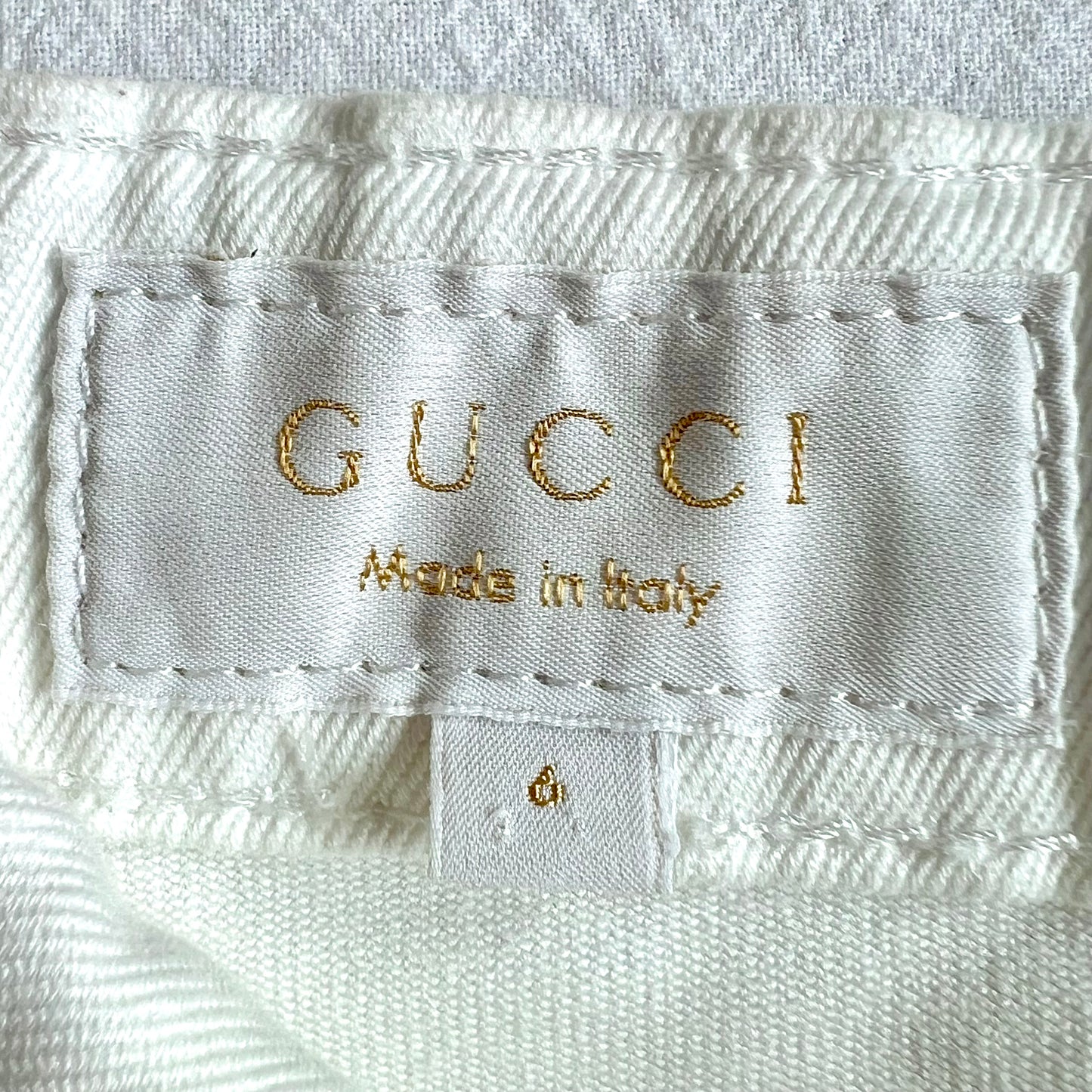 (Pre-loved) Gucci White Doggy Demin Jeans 白色牛仔長褲 6Y
