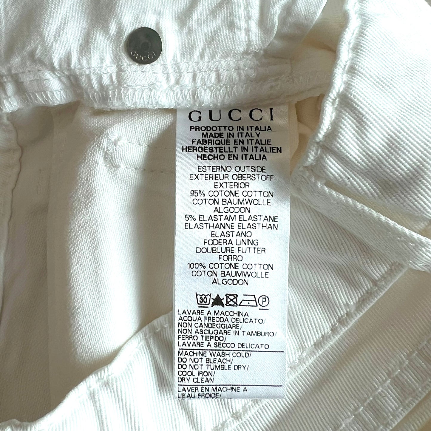 (Pre-loved) Gucci White Doggy Demin Jeans 白色牛仔長褲 6Y