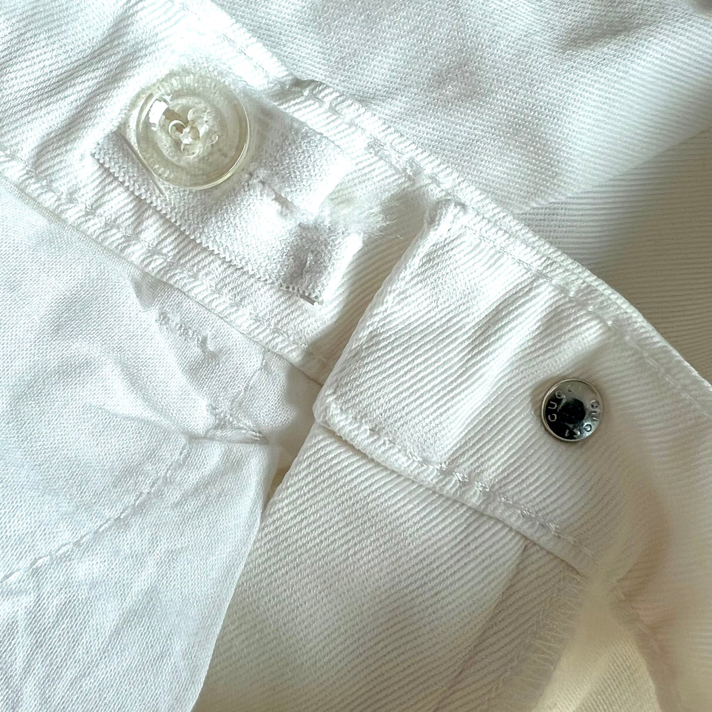 (Pre-loved) Gucci White Doggy Demin Jeans 白色牛仔長褲 6Y