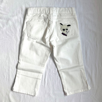 (Pre-loved) Gucci White Doggy Demin Jeans 白色牛仔長褲 6Y