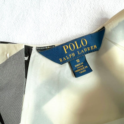 (Pre-loved) Polo Ralph Lauren White Black Checkered Dress 女童無袖格仔裙 10T