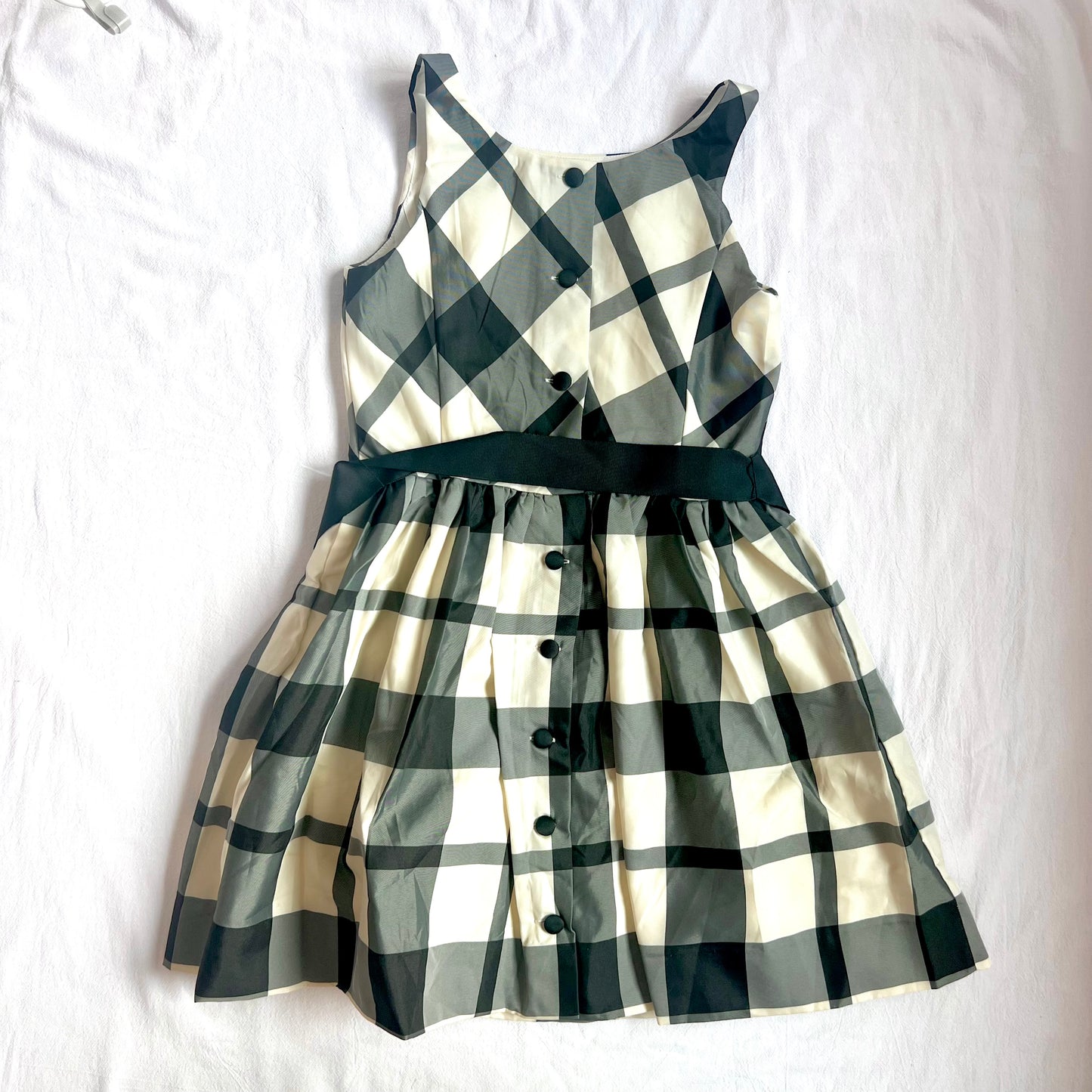 (Pre-loved) Polo Ralph Lauren White Black Checkered Dress 女童無袖格仔裙 10T