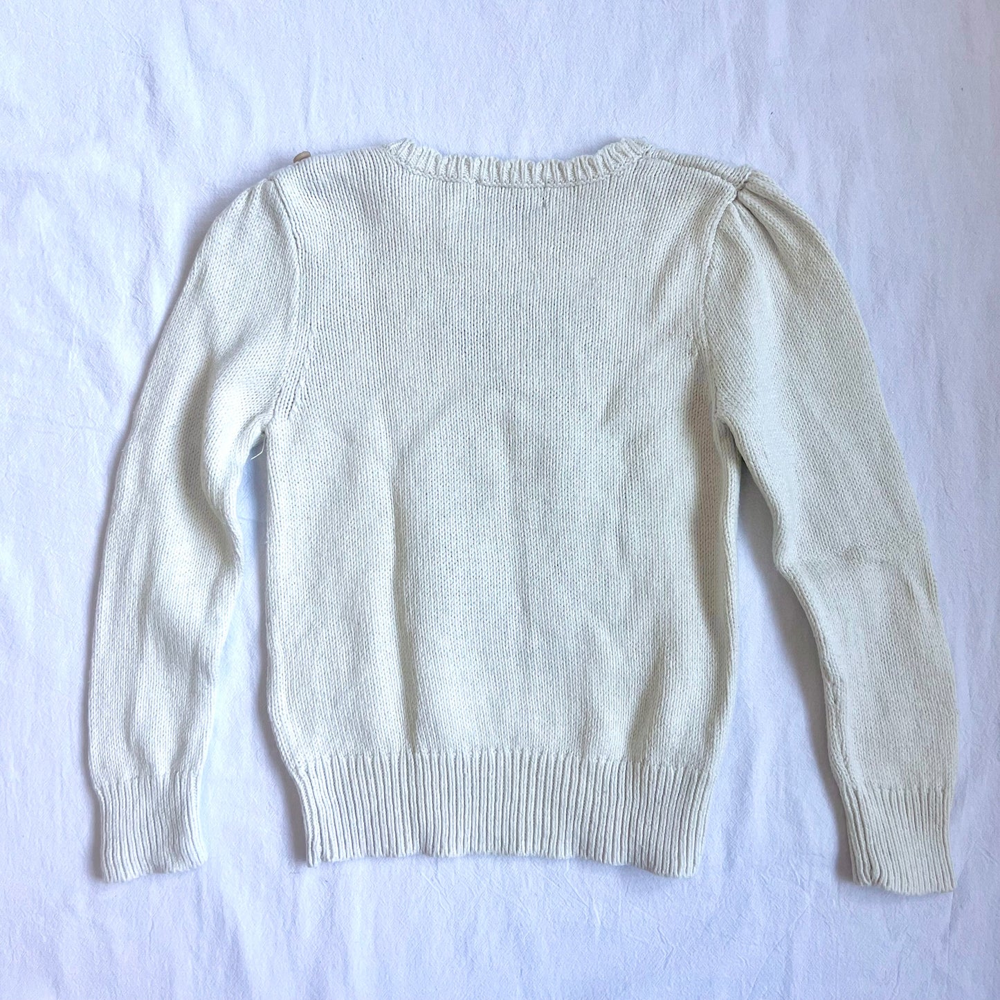 (Pre-loved) Polo Ralph Lauren RL Bear Sweater 女童白色長袖小熊毛衣 4T