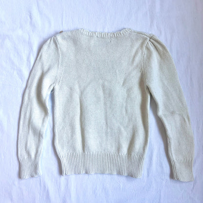 (Pre-loved) Polo Ralph Lauren RL Bear Sweater 女童白色長袖小熊毛衣 4T