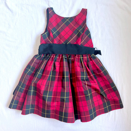 (Pre-loved) Polo Ralph Lauren Girls Red Plaid Full Skirt Dress 女童紅色格仔無袖連身裙 4T