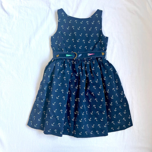 (Pre-loved) Polo Ralph Lauren Navy Blue Anchor Sleeveless Dress 深藍色無袖船錨連身裙 4T