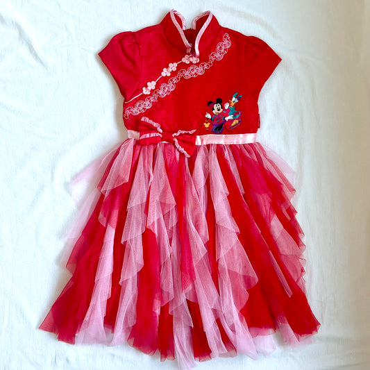 (Pre-loved) Disney Red Minnie Chinese Dress for Kids 迪士尼紅色公主裙 S