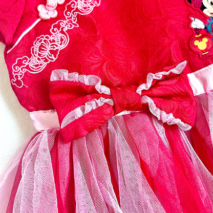 (Pre-loved) Disney Red Minnie Chinese Dress for Kids 迪士尼紅色公主裙 S