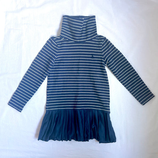 (Pre-loved) Polo Ralph Lauren Navy Blue Turtle Neck Dress 女童高領深藍色連衣裙 3T