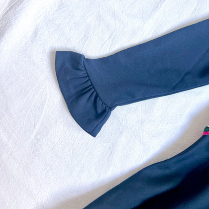 (Pre-loved) Polo Ralph Lauren Navy Blue Dress with Pink Belts 女童深藍色長袖裙連身裙 3T