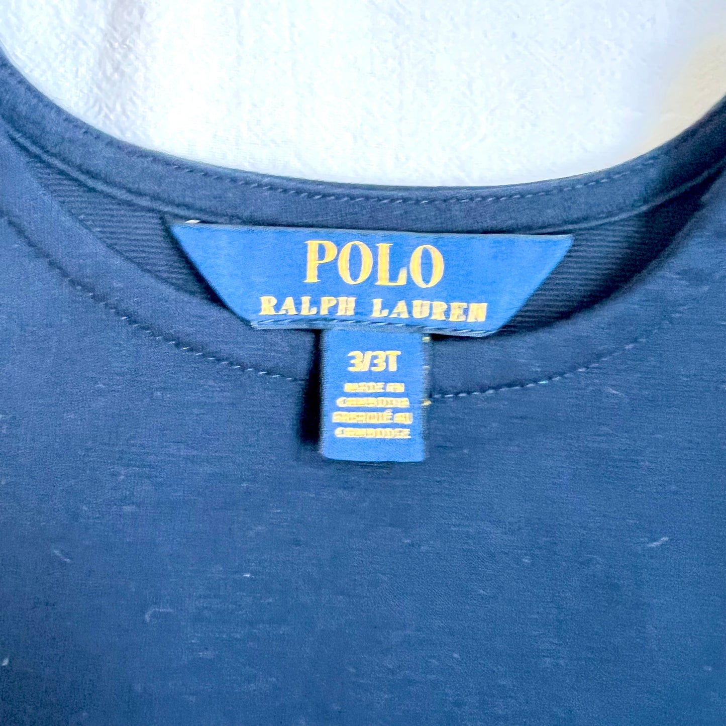 (Pre-loved) Polo Ralph Lauren Navy Blue Dress with Pink Belts 女童深藍色長袖裙連身裙 3T