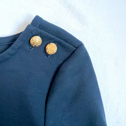 (Pre-loved) Polo Ralph Lauren Navy Blue Dress with Pink Belts 女童深藍色長袖裙連身裙 3T