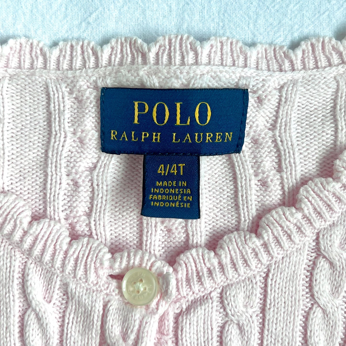 (Pre-loved) Polo Ralph Lauren Pink Cardigan 女童粉紅色開襟衫4Y