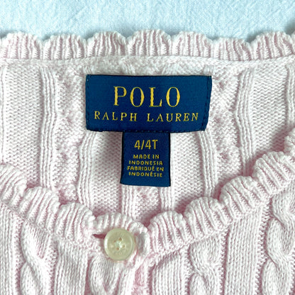 (Pre-loved) Polo Ralph Lauren Pink Cardigan 女童粉紅色開襟衫4Y