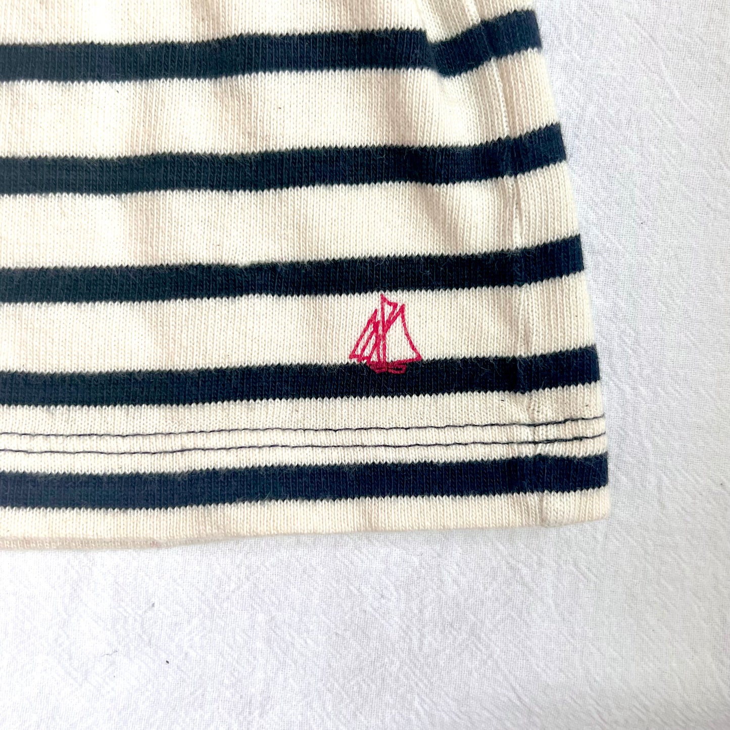 (Pre-loved) Petite Bateau Navy Striped Dress 深藍色短袖間條裙 4Y