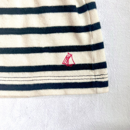 (Pre-loved) Petite Bateau Navy Striped Dress 深藍色短袖間條裙 4Y