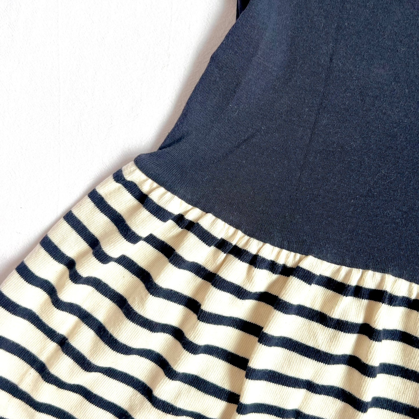 (Pre-loved) Petite Bateau Navy Striped Dress 深藍色短袖間條裙 4Y