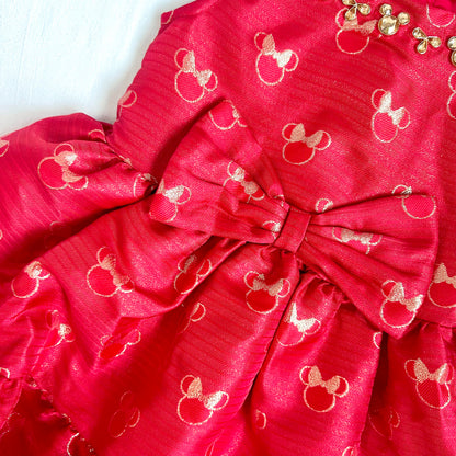 (Pre-loved) Disney Costumes Minnie Holiday Dress 迪士尼紅色米妮公主裙 4Y