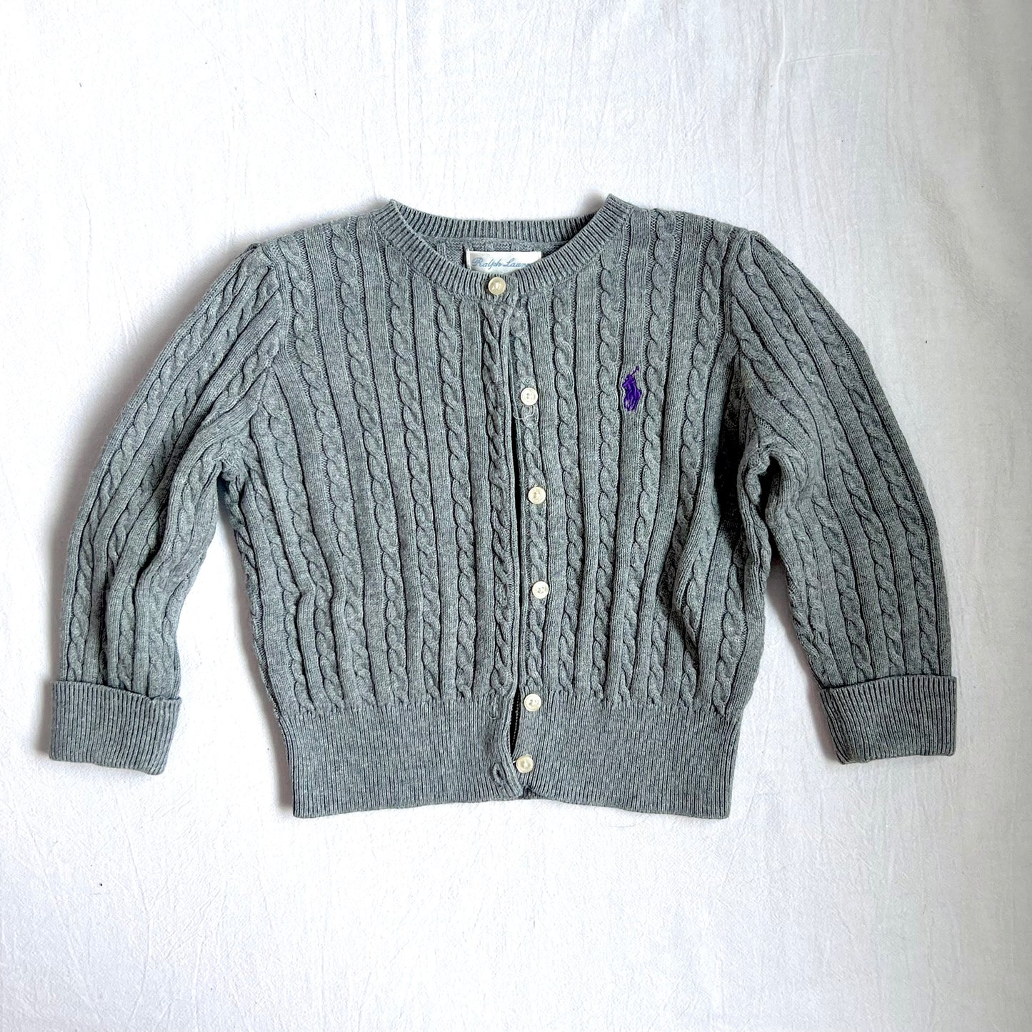 (Pre-loved) Polo Ralph Lauren Grey Cardigan 女童灰色開襟衫 2Y