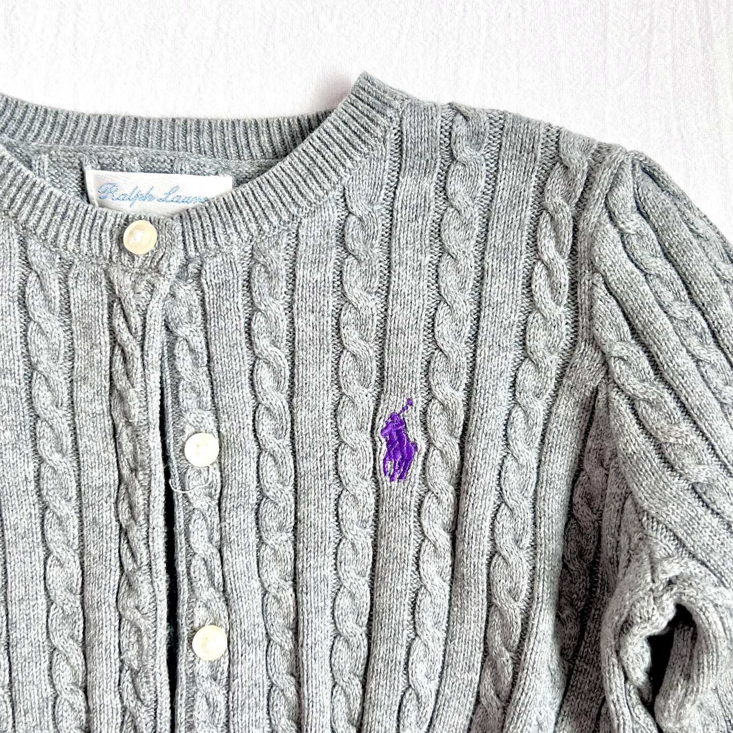 (Pre-loved) Polo Ralph Lauren Grey Cardigan 女童灰色開襟衫 2Y
