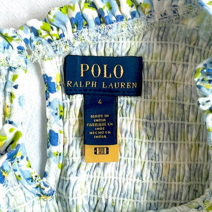 (Pre-loved) Polo Ralph Lauren Girls' Alma Floral Faux-Wrap Jersey Dress 女童短袖印花裙 4Y