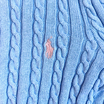 (Pre-loved) Polo Ralph Lauren Cable Knit Cardigan 藍色麻花針織開襟衫 6Y