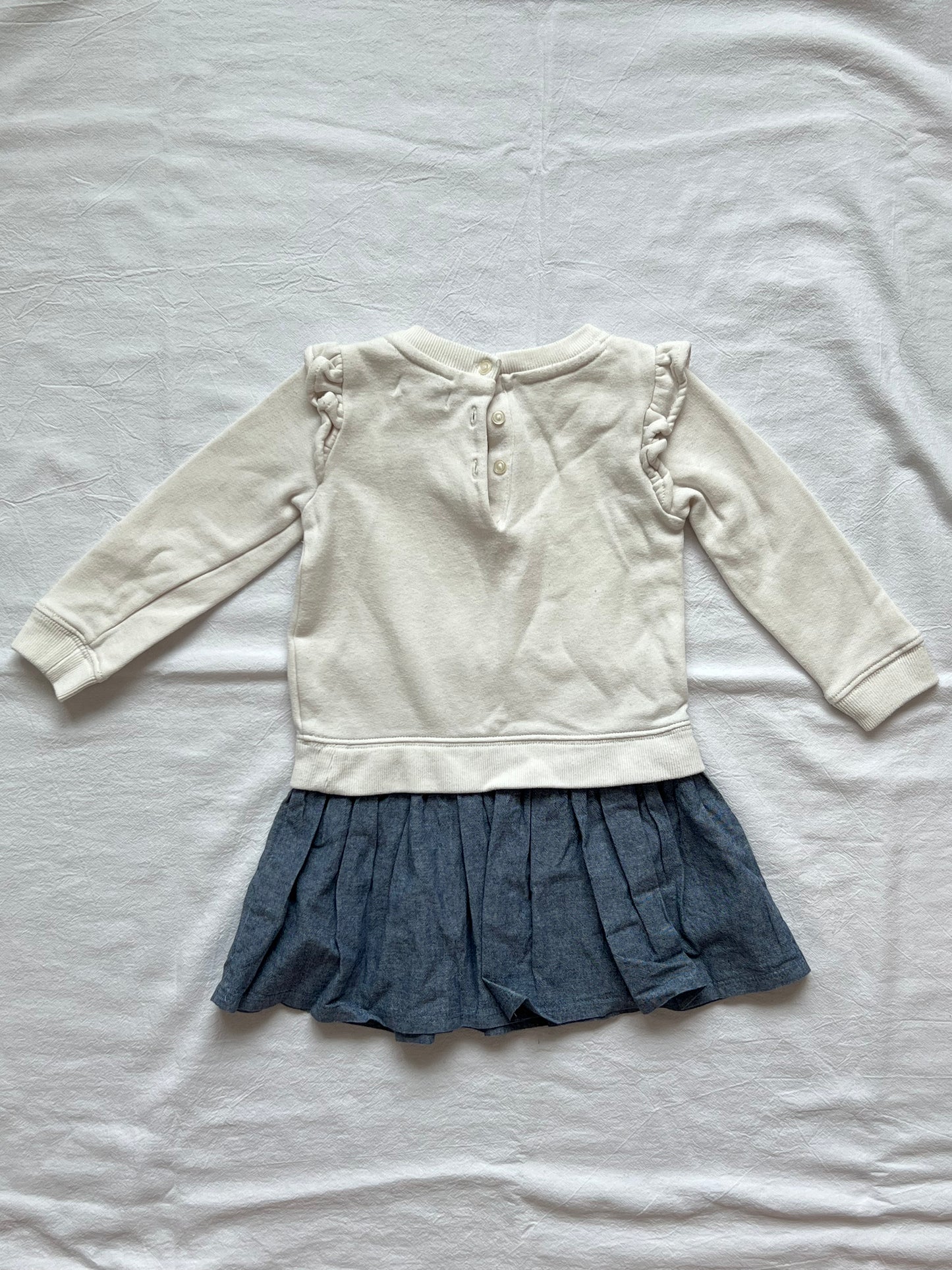 (Pre-loved) Ralph Lauren Long Sleeve Dress 女童白藍長袖連身裙 18M
