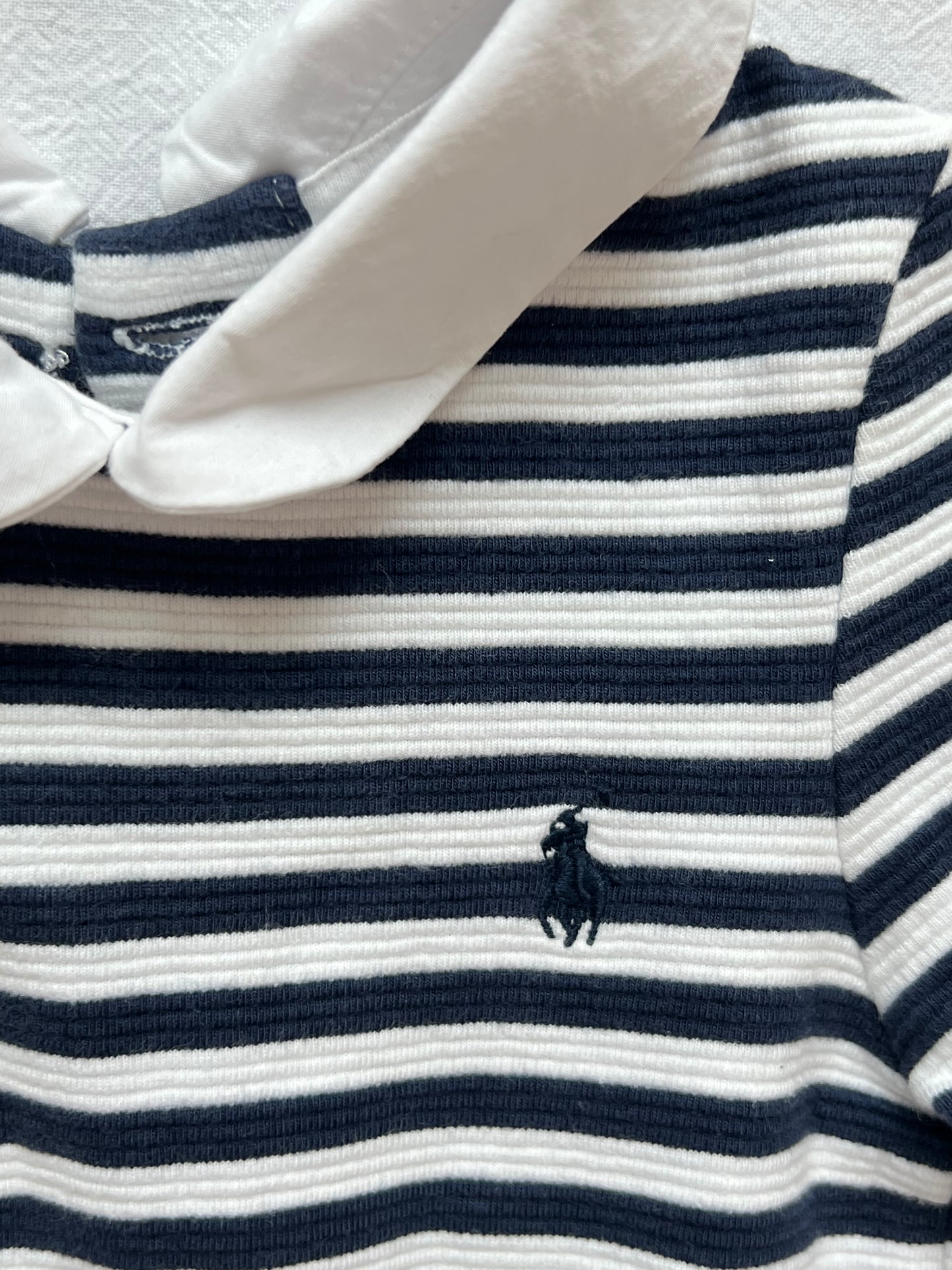 (Pre-loved) POLO Ralph Lauren Long Sleeve Dress 女童黑白條紋長袖連身裙 3T