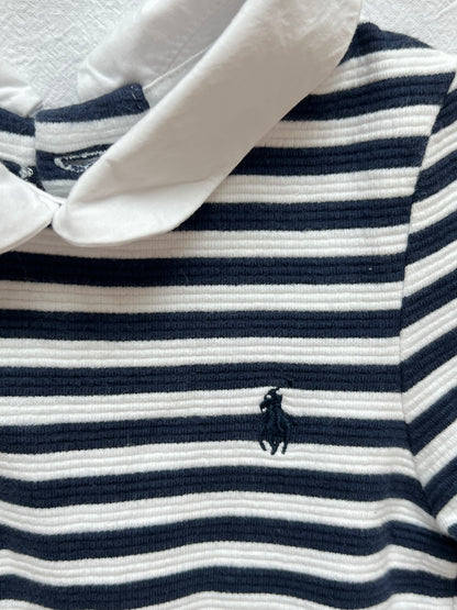 (Pre-loved) POLO Ralph Lauren Long Sleeve Dress 女童黑白條紋長袖連身裙 3T