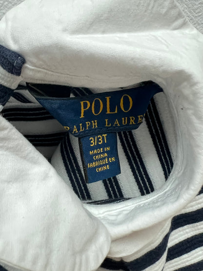 (Pre-loved) POLO Ralph Lauren Long Sleeve Dress 女童黑白條紋長袖連身裙 3T