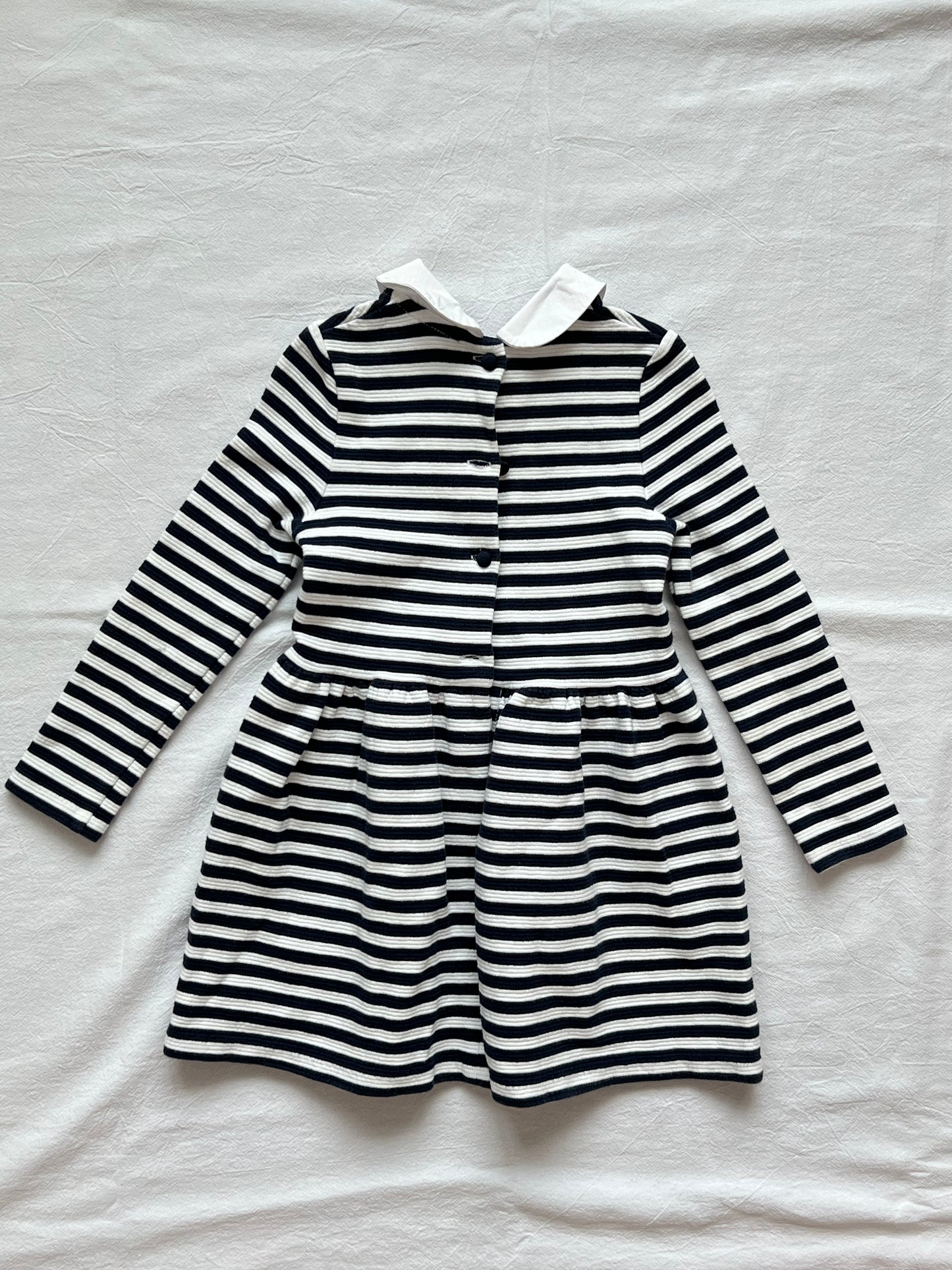 (Pre-loved) POLO Ralph Lauren Long Sleeve Dress 女童黑白條紋長袖連身裙 3T