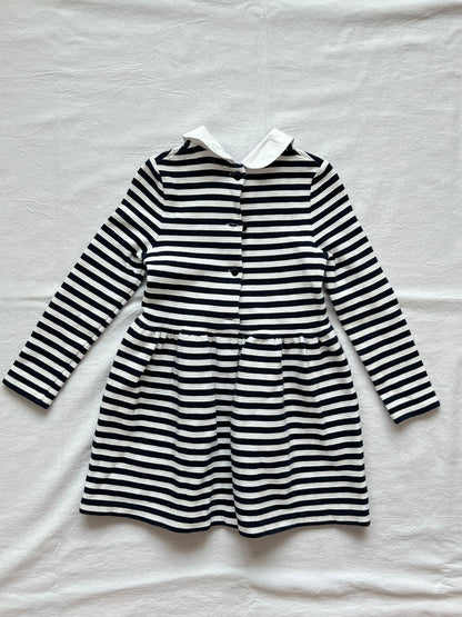 (Pre-loved) POLO Ralph Lauren Long Sleeve Dress 女童黑白條紋長袖連身裙 3T