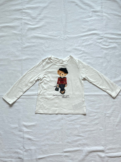 (Pre-loved) Polo Ralph Lauren Short Sleeve T Shirt 女童白長袖 2T 90