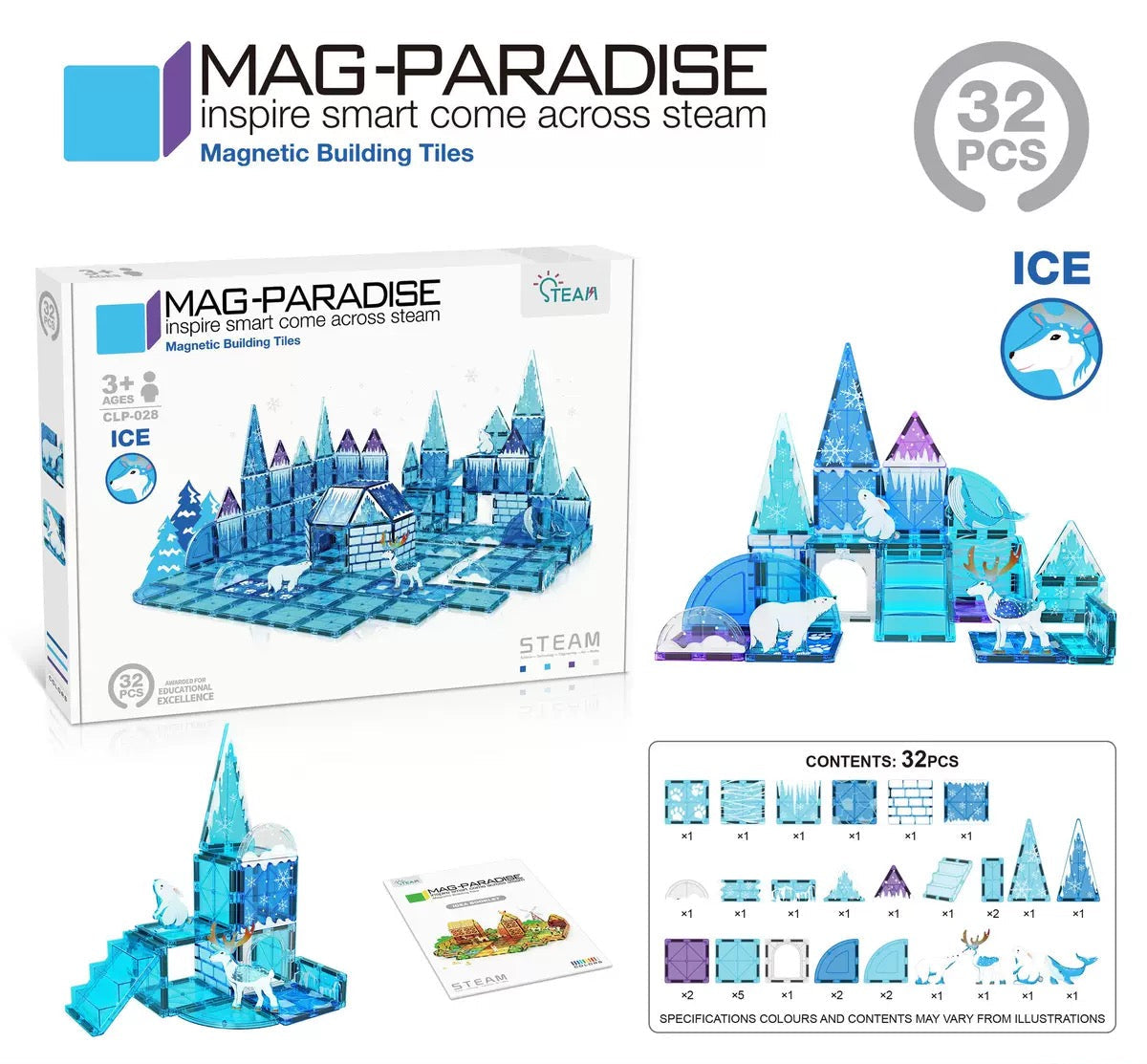 Mag Paradise Magnetic Tiles Kids Toys 磁力片積木兒童玩具