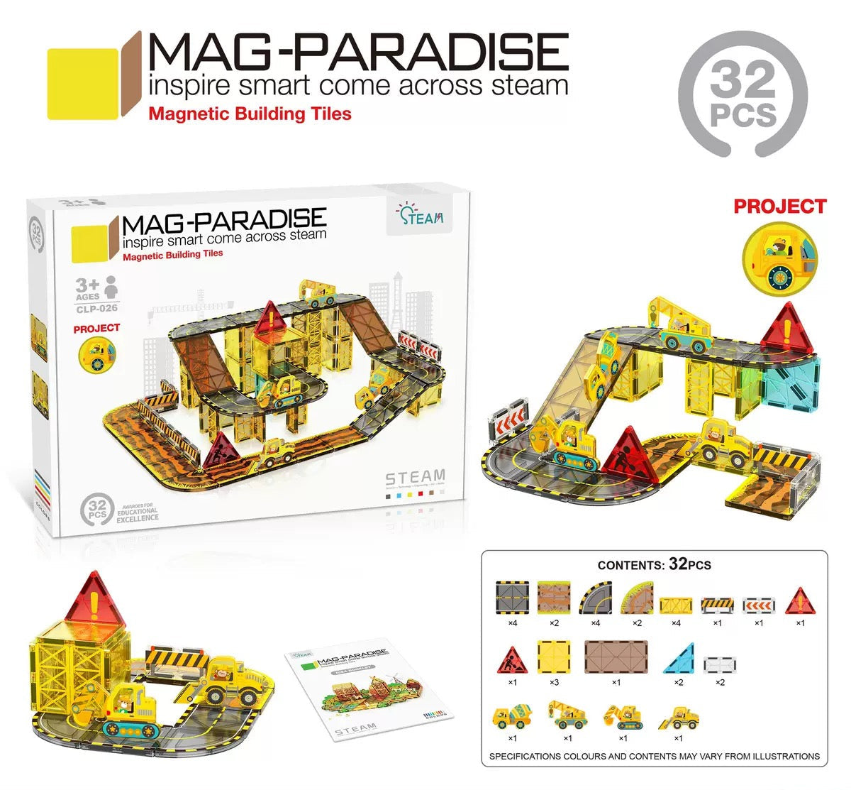 Mag Paradise Magnetic Tiles Kids Toys 磁力片積木兒童玩具
