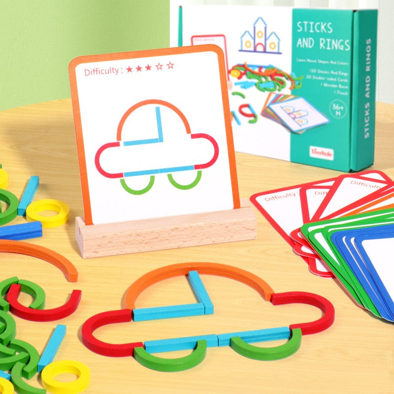 Sticks and Rings Creative Thinking Puzzle 兒童創意思維拼圖