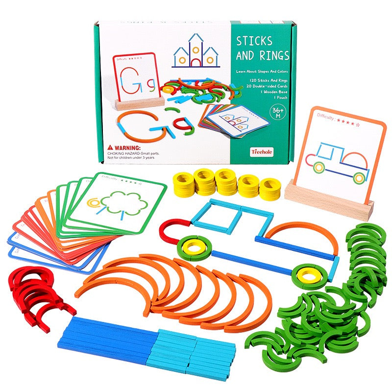 Sticks and Rings Creative Thinking Puzzle 兒童創意思維拼圖