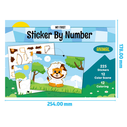 Educational Art Crafts Sticker By Number Book Animal 兒童手作貼紙書  動物