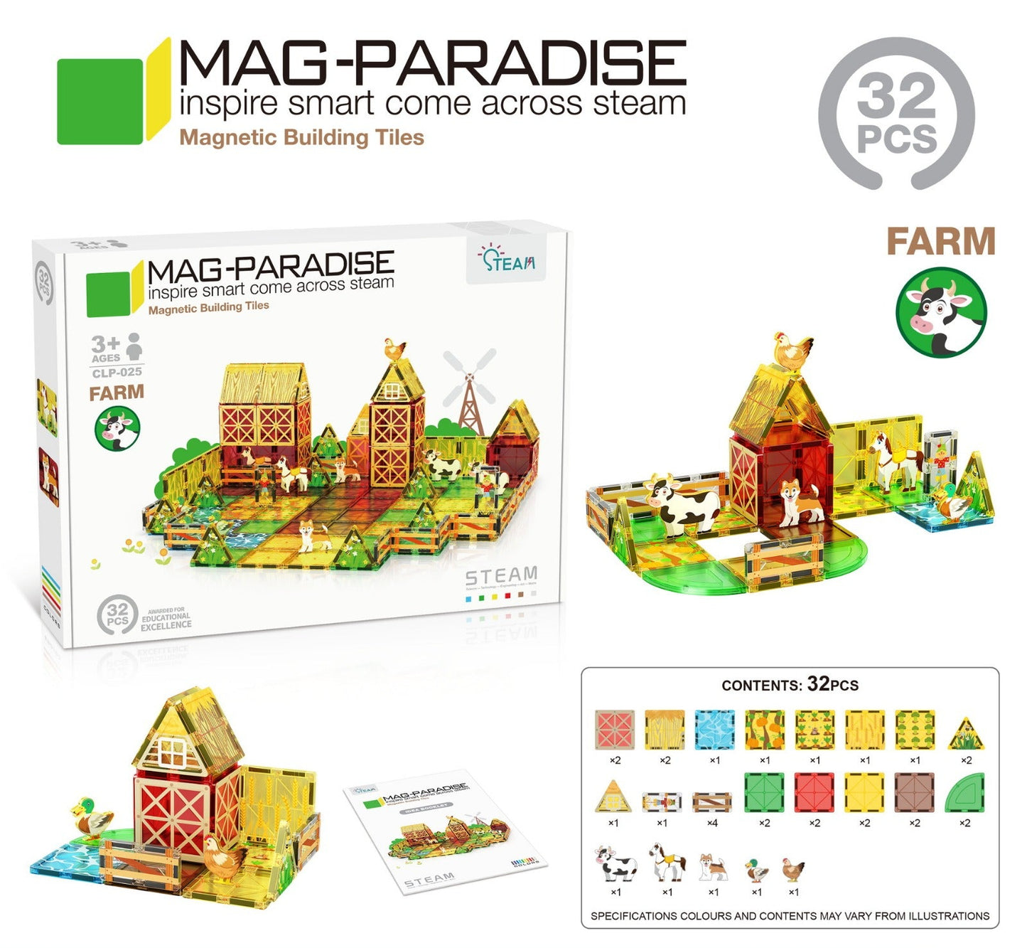 Mag Paradise Magnetic Tiles Kids Toys 磁力片積木兒童玩具