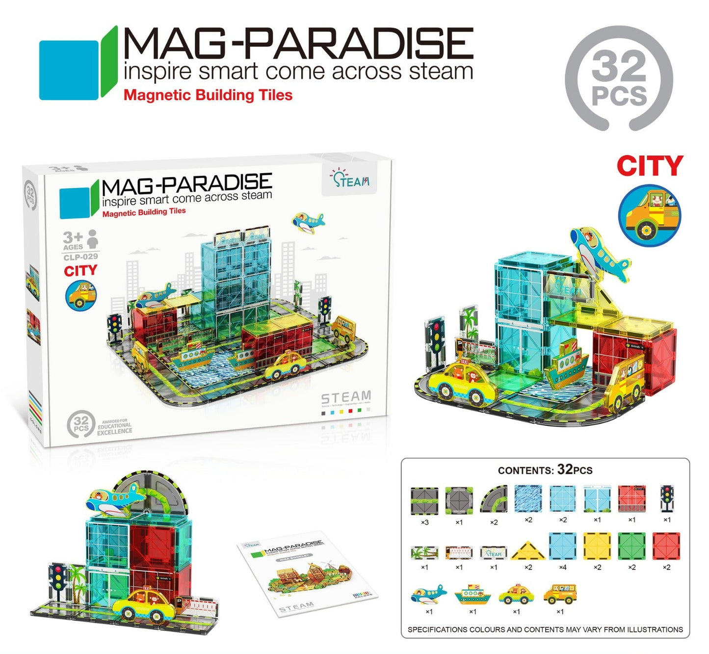 Mag Paradise Magnetic Tiles Kids Toys 磁力片積木兒童玩具