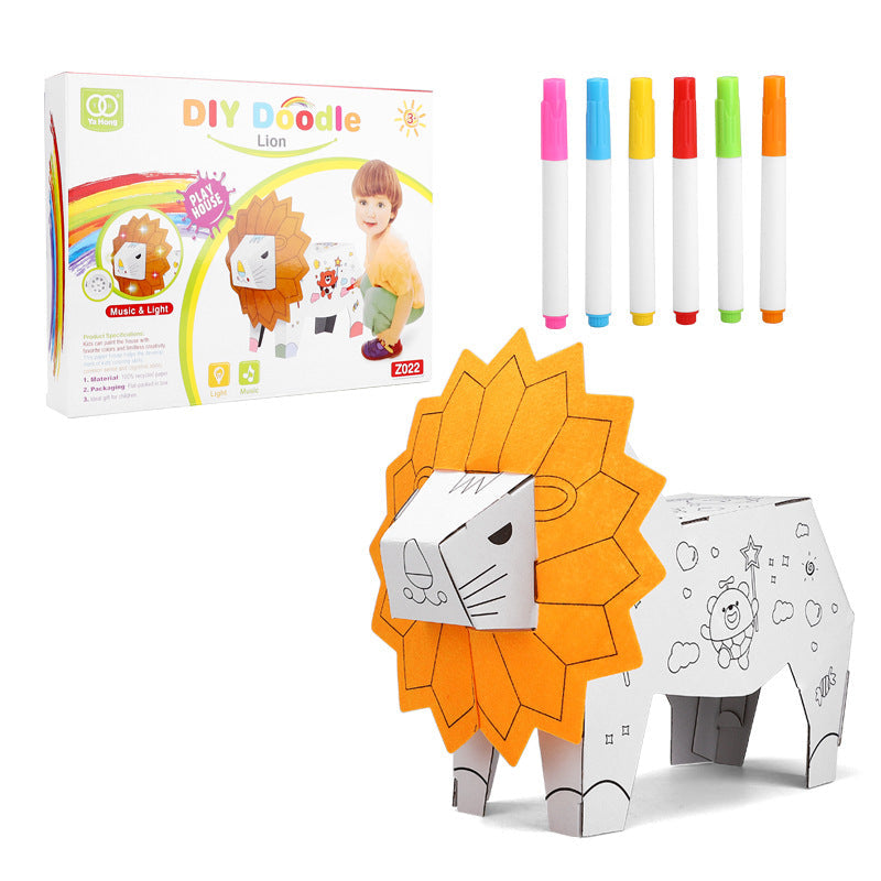 3D Cardboard Colouring Play Sets 3D紙板著色玩具套裝 (動物系列)
