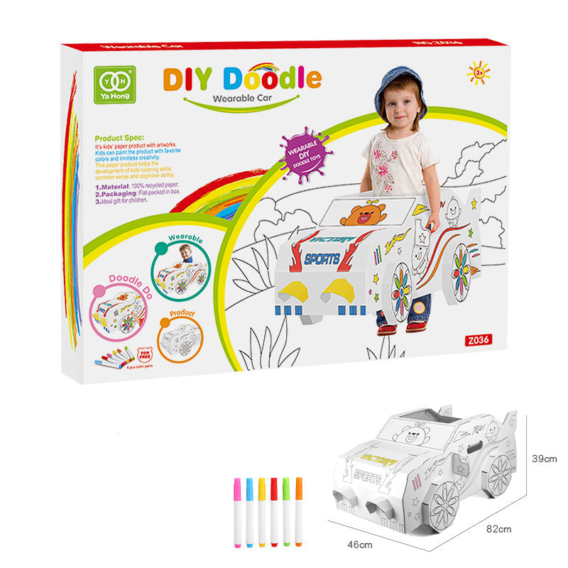 3D Cardboard Colouring Play Sets 3D紙板著色玩具套裝 (塗鴉小屋/着裝跑車)