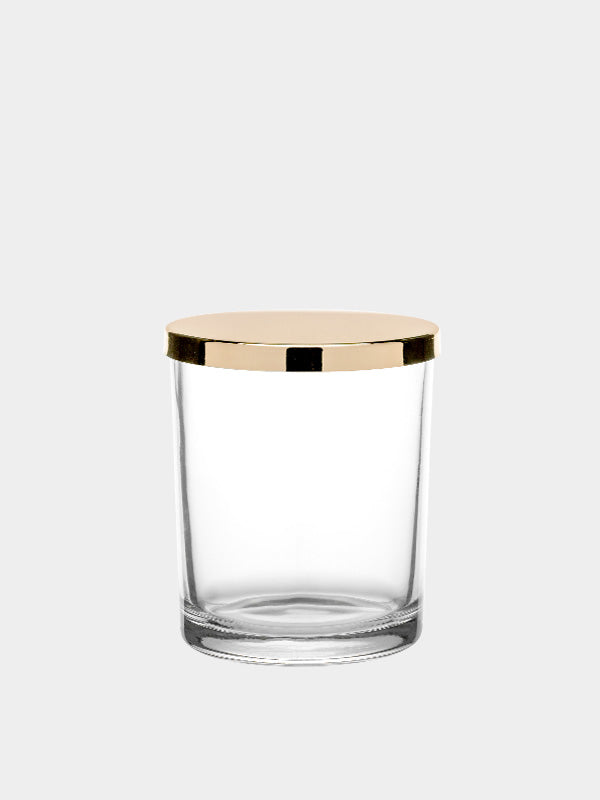 7oz Clear Glass Tumbler + Gold Metal Lid 透明玻璃杯連金屬蓋 [Set]