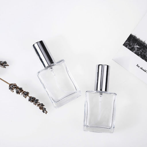 15ml Square Glass Spray 玻璃噴瓶 (Black / Silver lid)