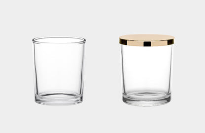 7oz Clear Glass Tumbler + Gold Metal Lid 透明玻璃杯連金屬蓋 [Set]