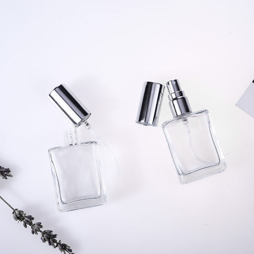 15ml Square Glass Spray 玻璃噴瓶 (Black / Silver lid)