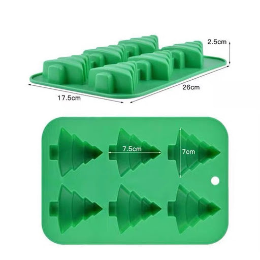 Christmas Trees Pieces Mold  6連聖誕樹片模具