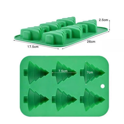 Christmas Trees Pieces Mold  6連聖誕樹片模具